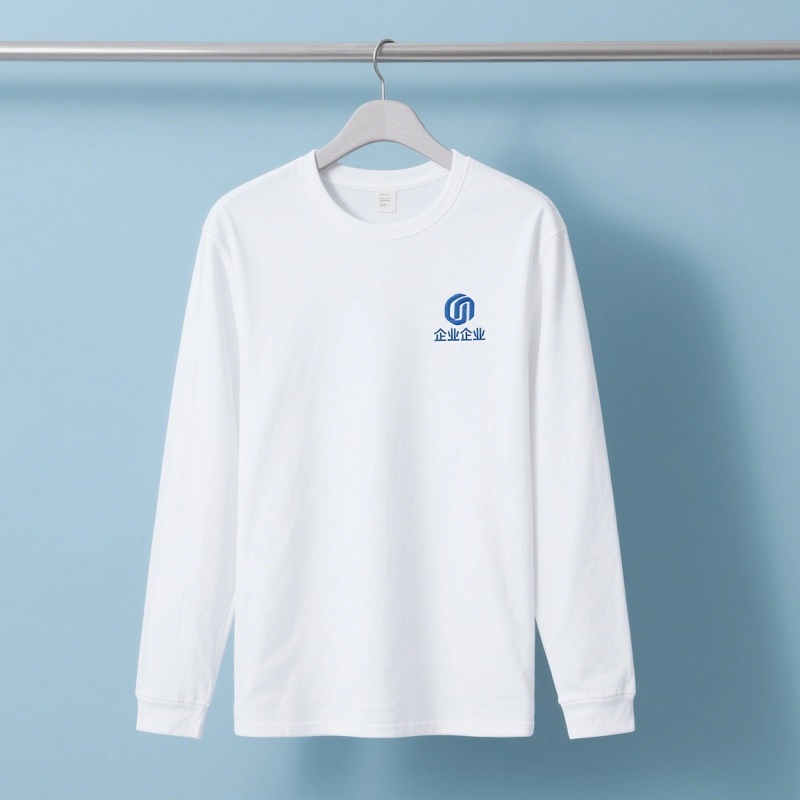 白色長(zhǎng)袖商務(wù)T恤定制袖子收口