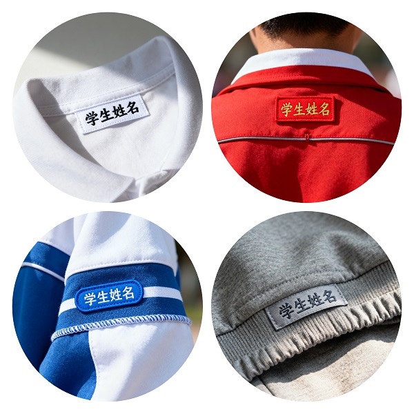 學生名字在校服的常見區域